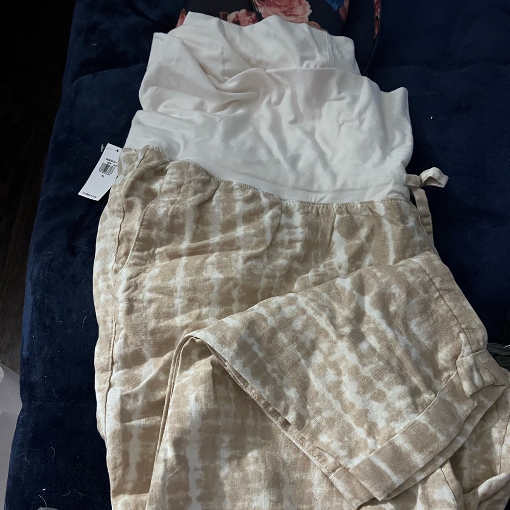 Linen maternity XL pants NWT